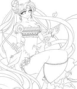 月亮公主美少女战士涂色简笔画大全
