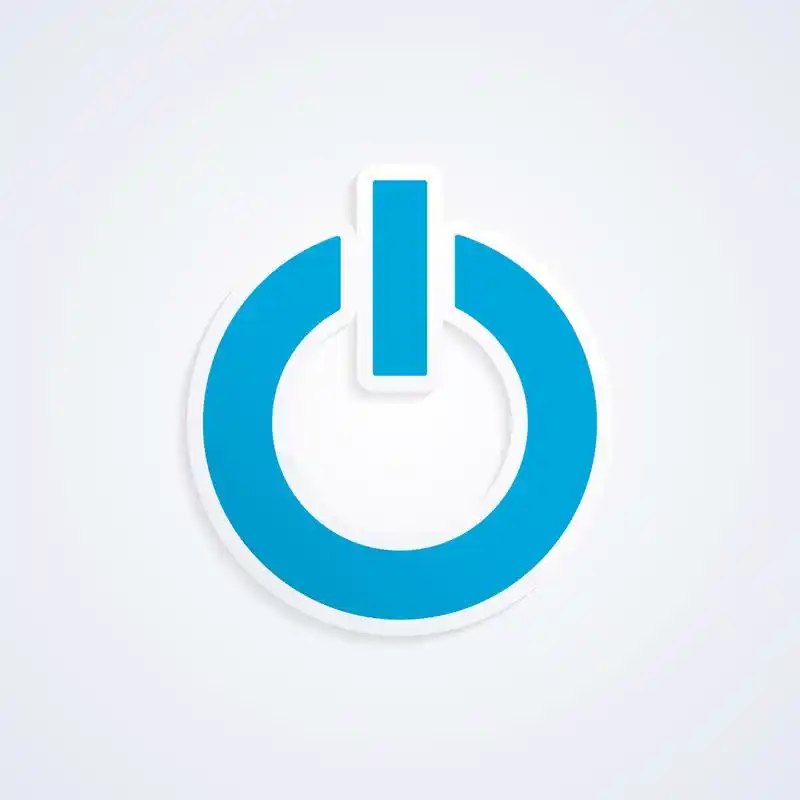 电源图标,抽象蓝色电源图标.矢量图.