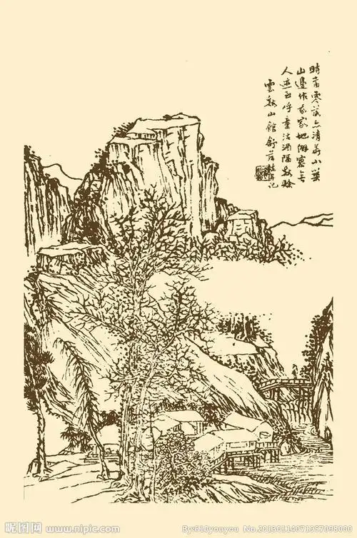 芥子园画谱山水大图点击还原
