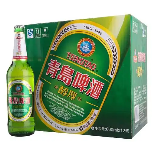 青岛啤酒 tsingtao 青岛醇厚啤酒 600ml*12瓶/箱
