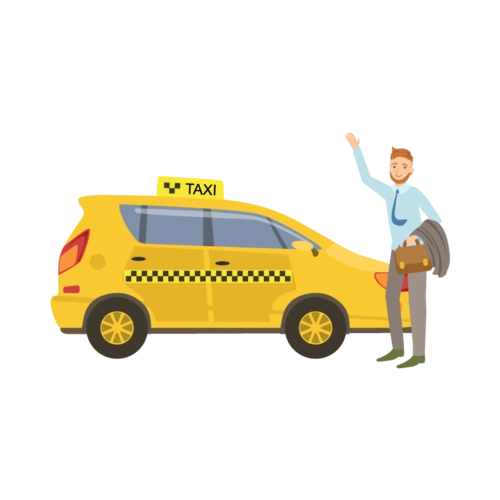 卡通出租车png元素图片
