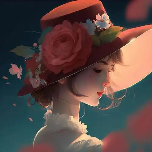 动漫女生玫瑰花系列头像图片9张_女生动漫头像_头像屋