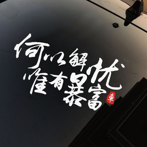 汽车个性创意贴纸何以解忧唯有暴富改装反光汽车装饰贴