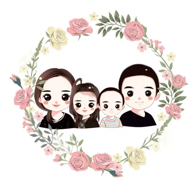 一家四口微信头像,温馨全家福,幸福如此简单