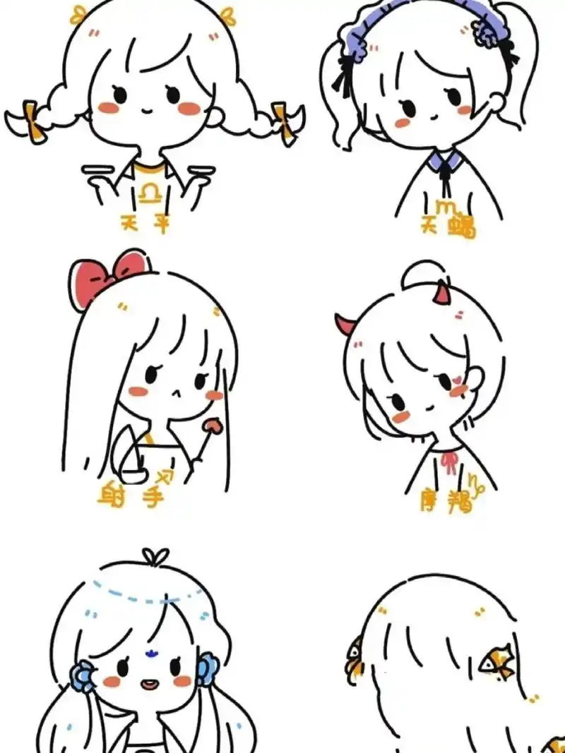 十二星座简笔画,你学会了吗?