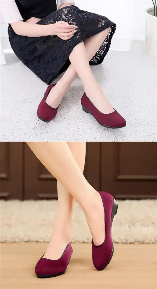 芳棋云女士圆头单鞋611345733181 新款老北京布鞋女鞋春夏单鞋坡跟套