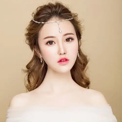 意卡佐新娘头饰结婚礼额饰2018新款简洁盘发婚纱礼服敬酒服配饰-tmall