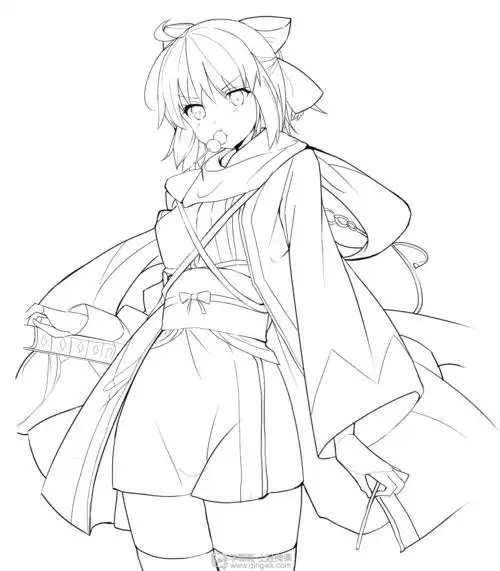 作业:动漫线稿零基础入门学习之主线与辅线的画法练习 - rh—9—195穆