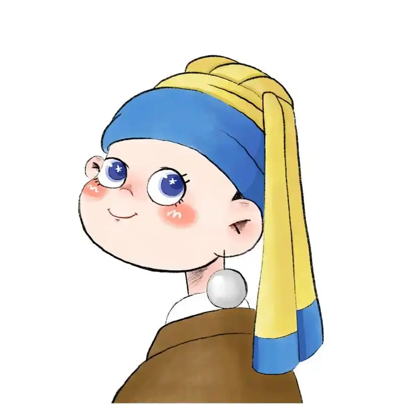 q版名画 手绘蒙娜丽莎 梵高 弗里达 带珍珠耳环的少女and so on