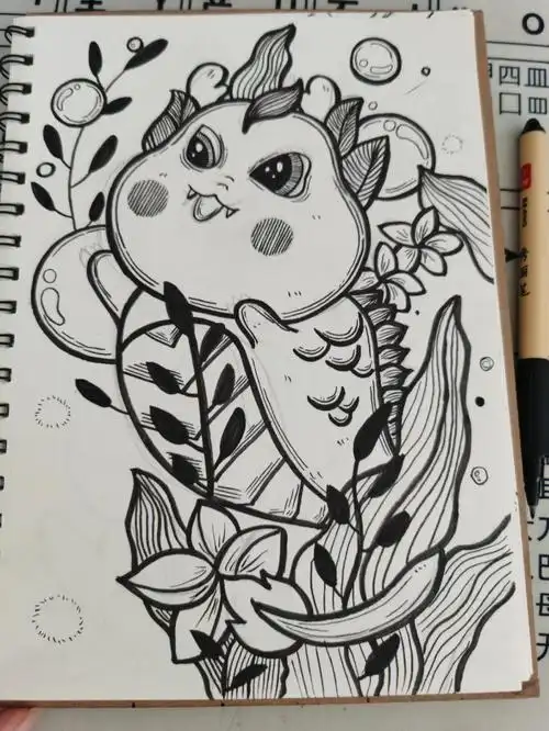 画起来就停不下来#临摹打卡  #线稿  #线描  #临摹  #线描画  #黑白