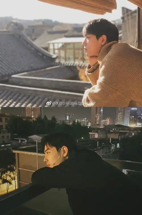 肖战天台侧颜照