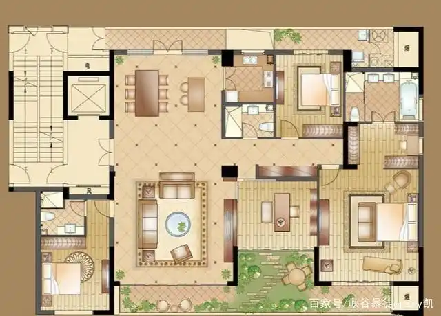 260平米的花园大宅户型