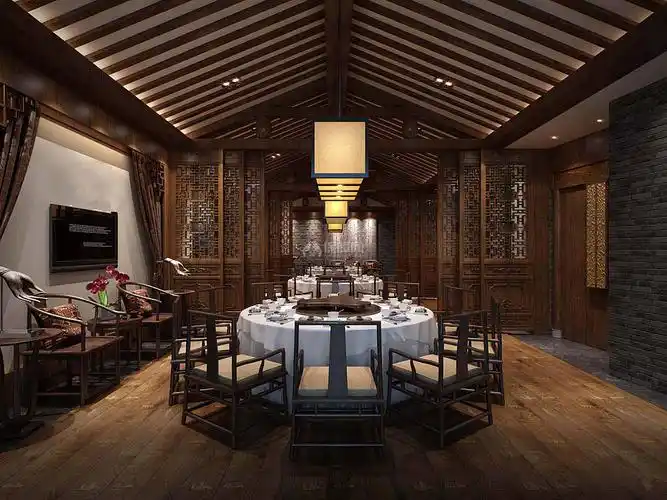 成都问鼎中式餐厅效果图案例赏析_装修案例欣赏-保障网装修效果图