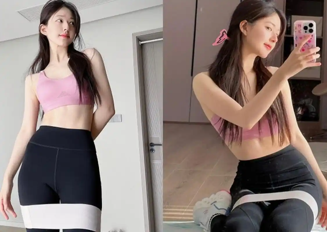 照片中,赵露思身穿运动装,展示了她自律的健身成果.