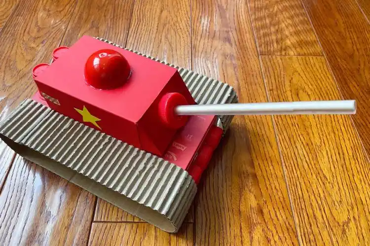 环创手工纸板手工小坦克