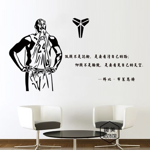 nba科比励志名言墙贴低头不是认输篮球明星贴画篮球馆宿舍防水贴