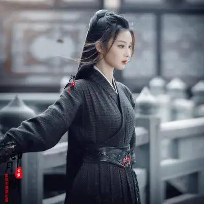 影视魏晋唐朝宋朝明制女士汉服黑色女侠古装蒙面黑衣人刺客夜行民族