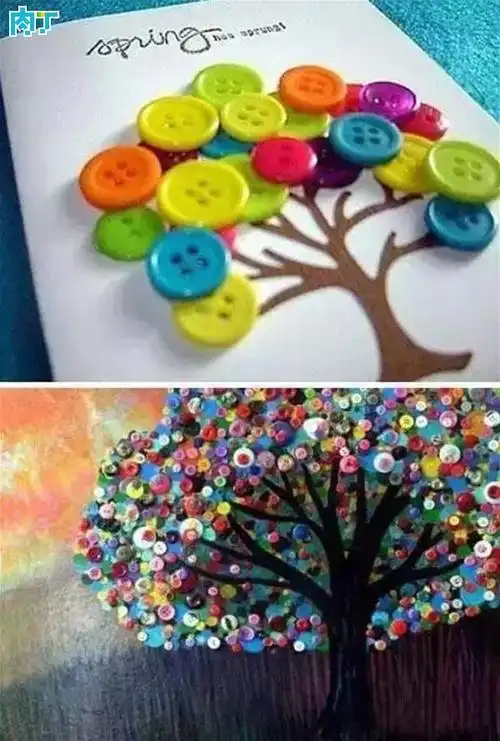 旧衣服扣子变工艺品 纽扣diy创意饰品大全