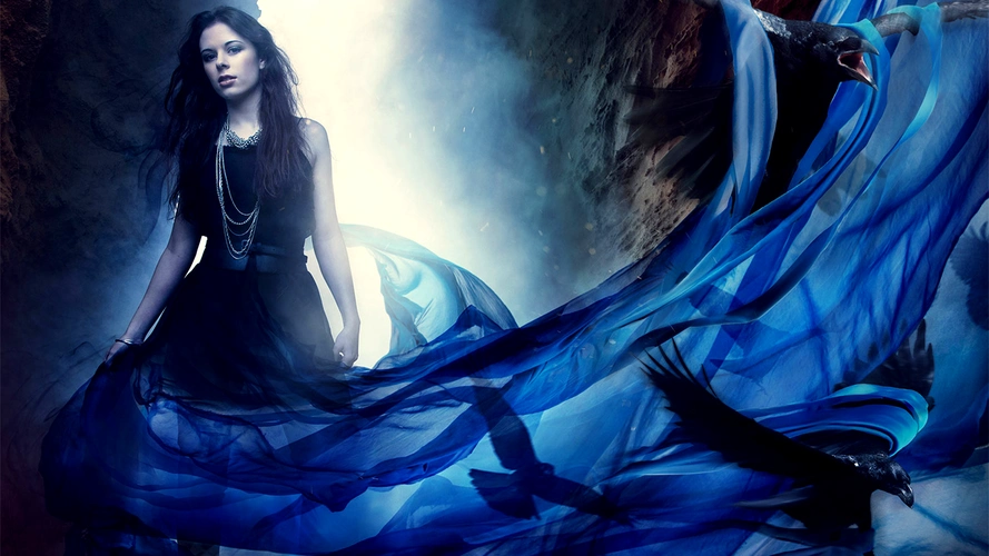 自然动物鸟类颜色蓝色womenmodeldarkhairlonghairbirdsblue壁纸图片