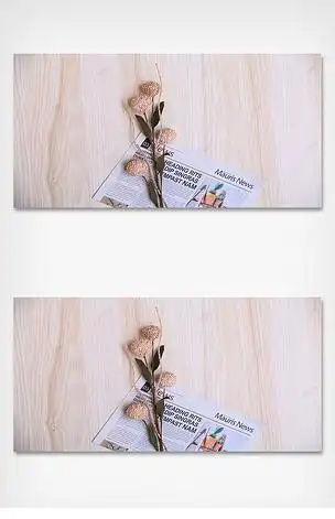 花卉报纸组合背景图