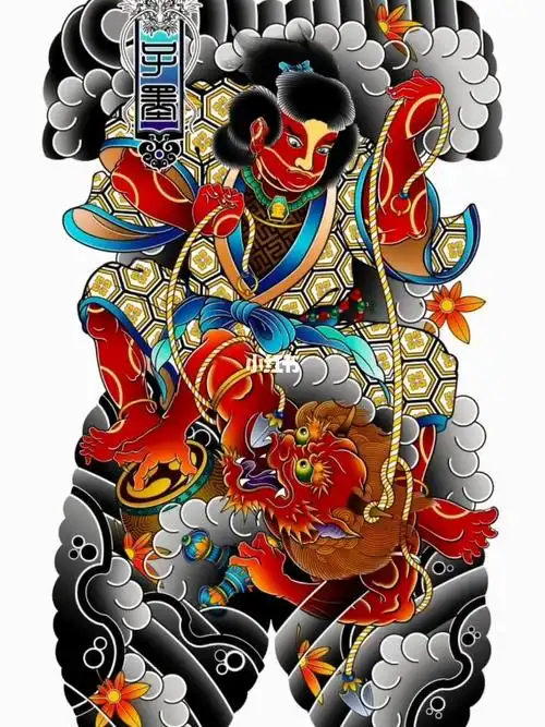 老传统  #满背  #金太郎纹身  #雷神纹身  #满背纹身手稿  #纹身设计