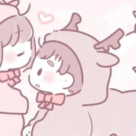 卡通情侣头像呆萌一对空想只会让你死在梦中