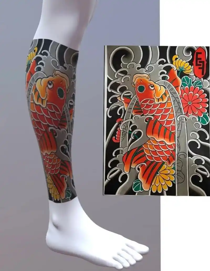 包小腿纹身手稿 老传统包小腿纹身手稿