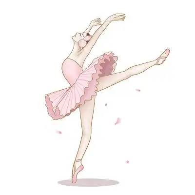 手绘卡通人物芭蕾舞女孩原创插画素材舞蹈女孩元素