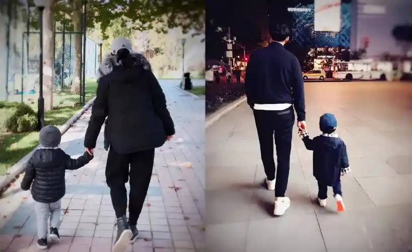 靳东晒父子三人合照,小儿子的鞋成焦点,网友:娶对老婆了_李佳_孩子