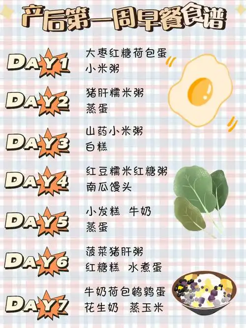 月子餐一周早餐食谱简易版