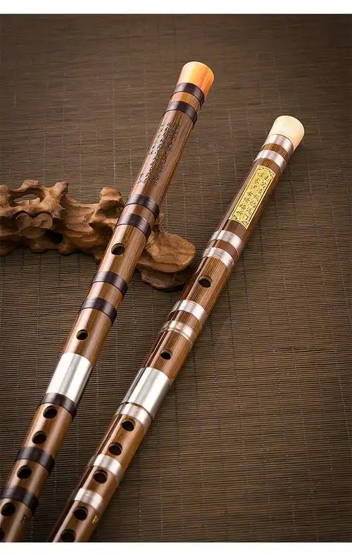 笛子演奏苦竹笛子初学竹笛精制儿童考级入门横笛乐器棕色咖啡线f调双