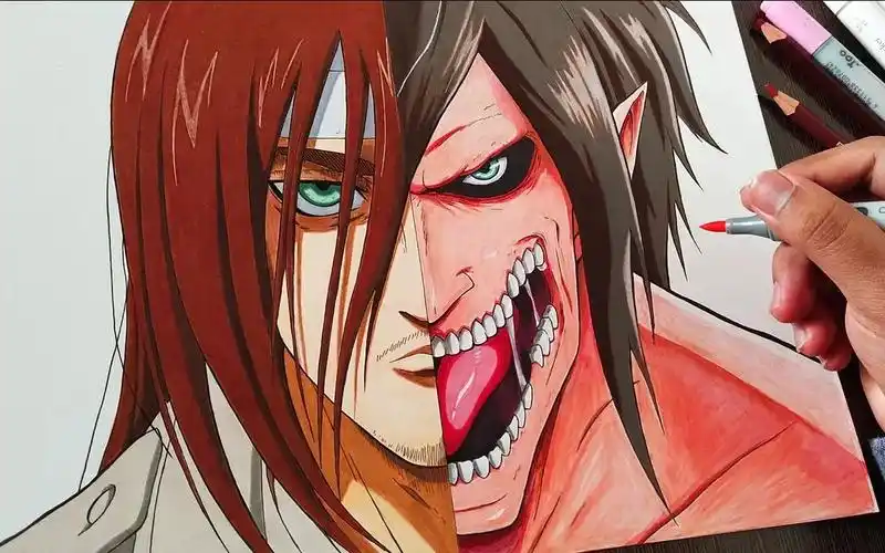 艾伦&始祖巨人不同形态绘制