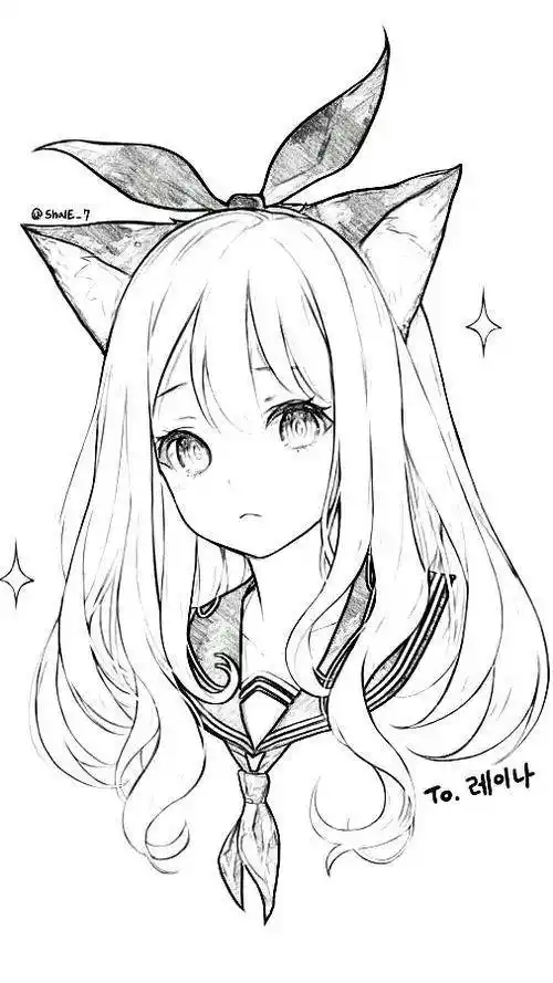 动漫少女简笔画铅笔画可爱简单图片大全(简单的动漫少女人物铅笔画)