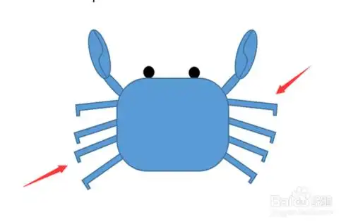 小螃蟹简笔画蓝色