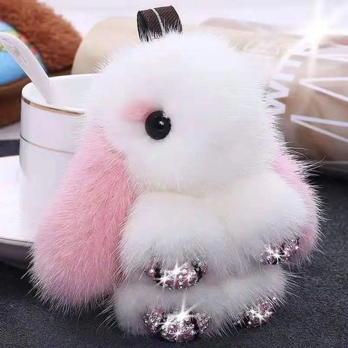 高档挂件水貂毛水貂毛挂件钥匙扣可爱獭兔毛挂件呆萌挂件