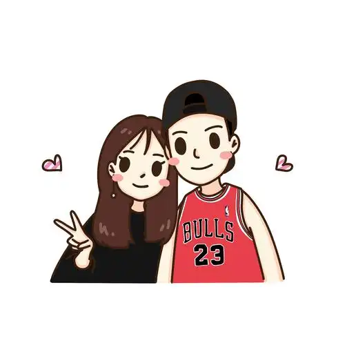 deng呆萌风可爱漫画q版卡通头像设计定制手绘情侣头像真人照片