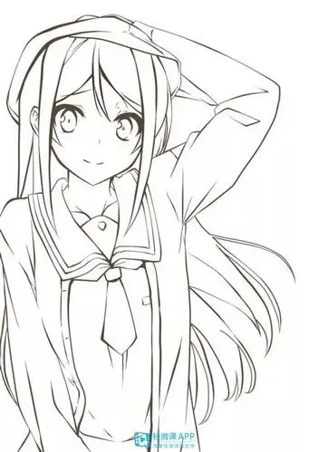 动漫人物线稿全身素材图片-三少插画网