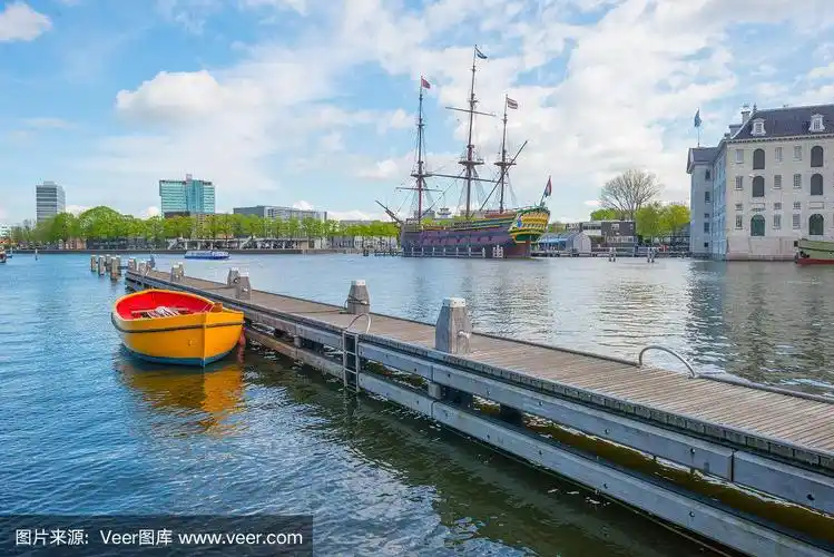 阿姆斯特丹港口的全景图