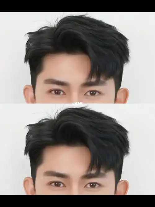 少年感凌乱微分发型三七分