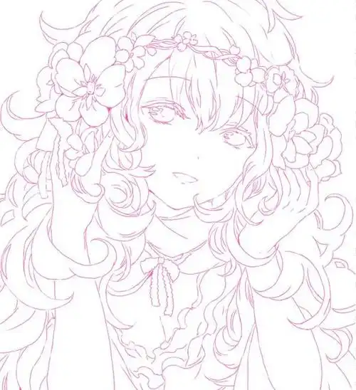 【黑白线稿】动漫人物线稿素材,绘画素材