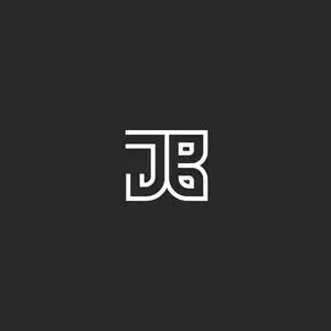 现代标志jb或bj首字母标志字母表极简风格线性艺术两个字母一起jb组合