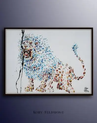 点画法手绘超写实动物油画作品