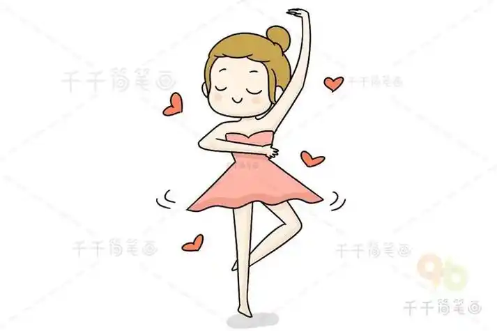 跳舞女孩简笔画彩色舞蹈家的儿童简笔画二跳芭蕾的小人简笔画跳芭蕾的