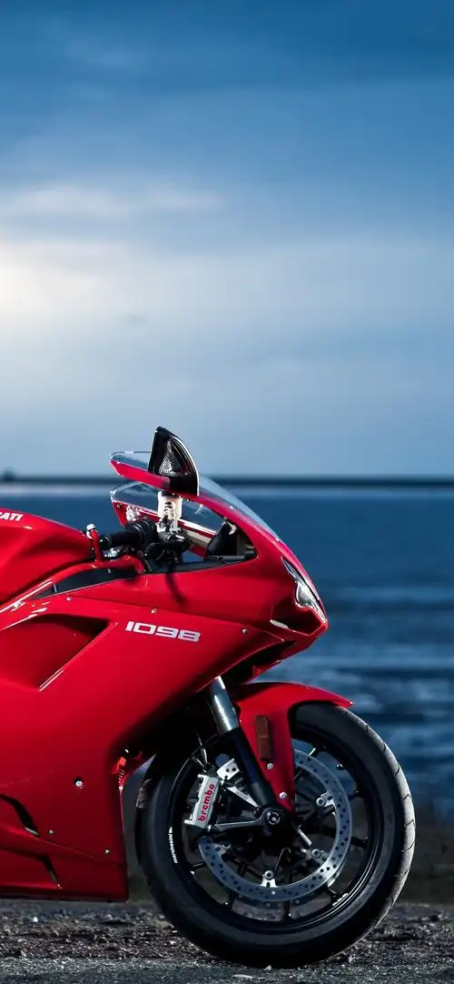 杜卡迪1098红色摩托车,海 iphone 壁纸