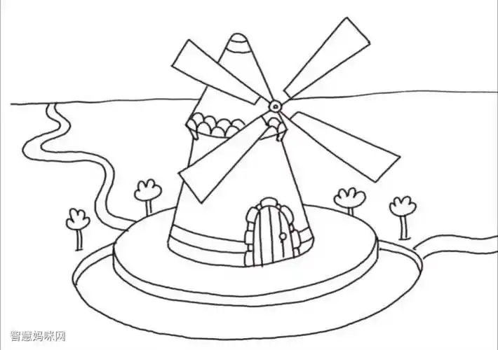 漂亮的风车怎么画 - 智慧妈咪网