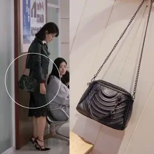 提包 欢乐颂2安迪刘涛同款韩版链条小手提包斜挎 铆钉贝壳包女2017