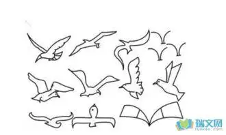 海鸥沙滩简笔画