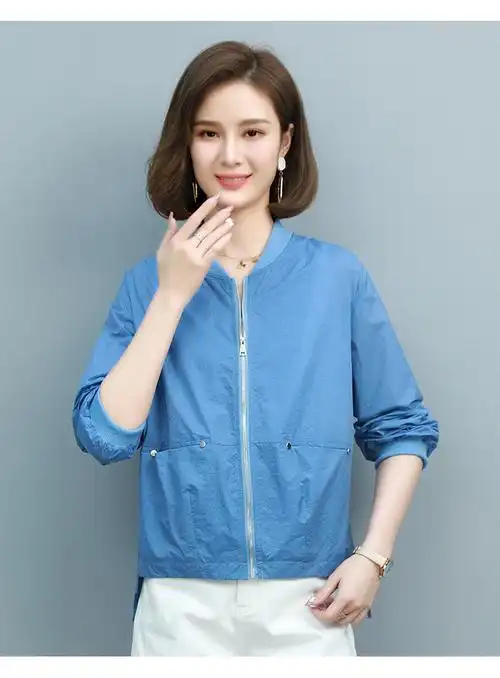 浪莎夏季外套女年新款薄款棒球服衣外衣休闲短款开衫棒球衫夹克衫女生