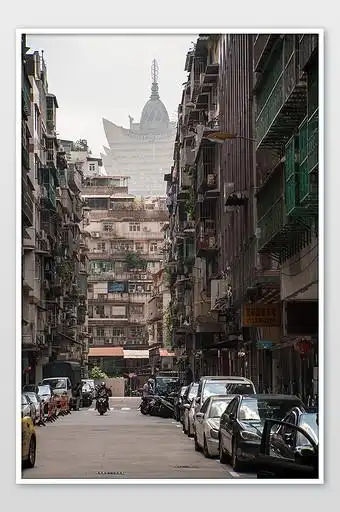 澳门城市街道街景新葡京复古港风摄影图片