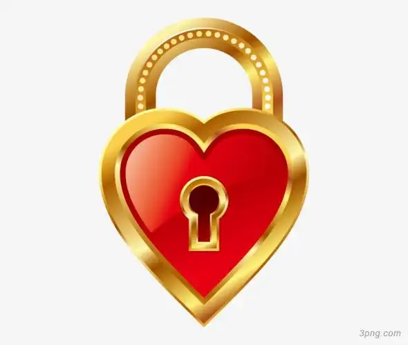 矢量心形华丽风金属质感锁